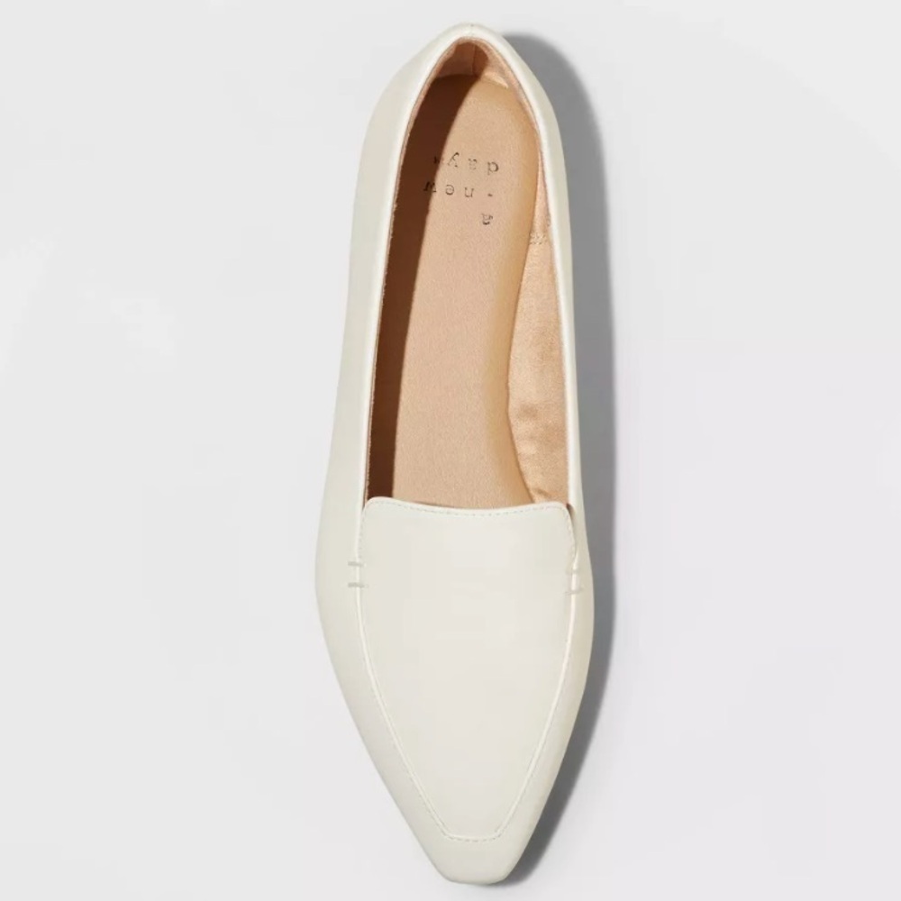 A New Day Women's Hayes Cream Loafer Flats with Memory Foam Insole Various Sizes